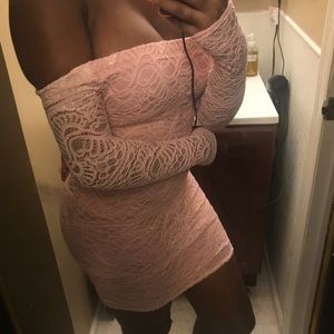 Lace pink dress